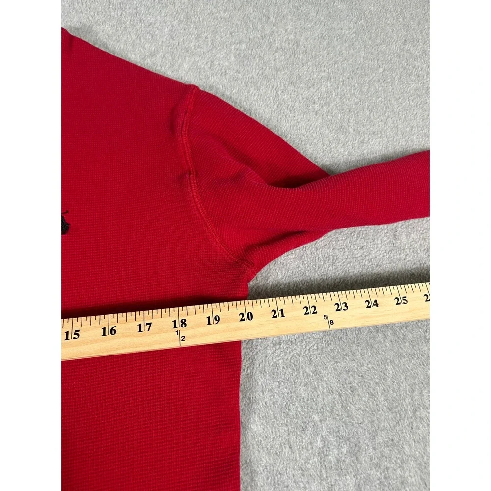 Polo Ralph Lauren Mens 2 Pack Thermal Waffle Knit Sleepwear Shirts Black Red L